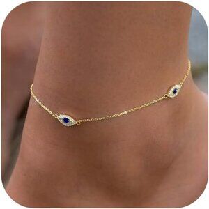 Anklets for Women 14K Gold Silver Plated Ankle Bracelets Trendy Waterproof Boho